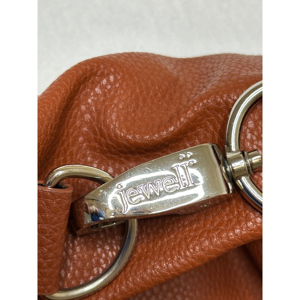 Jewell Hobo Bag Women Large Brown Pebbled Faux Leather Magnetic Good - Picture 5 of 8